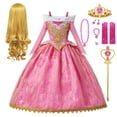 thumbnail image 5 of Disney-vestido de princesa con encanto para niñas, traje de Cosplay de Cenicienta, Bella, Aurora, Blancanieves, vestido de baile de malla, disfraz de Carnaval y cumpleaños, 5 of 5