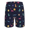 thumbnail image 6 of Wukai Space Dinosaur Print Beach Trunks with Compression Liner Swimsuit Quick Dry Beach Sports Shorts with Pocket-Large, 6 of 8