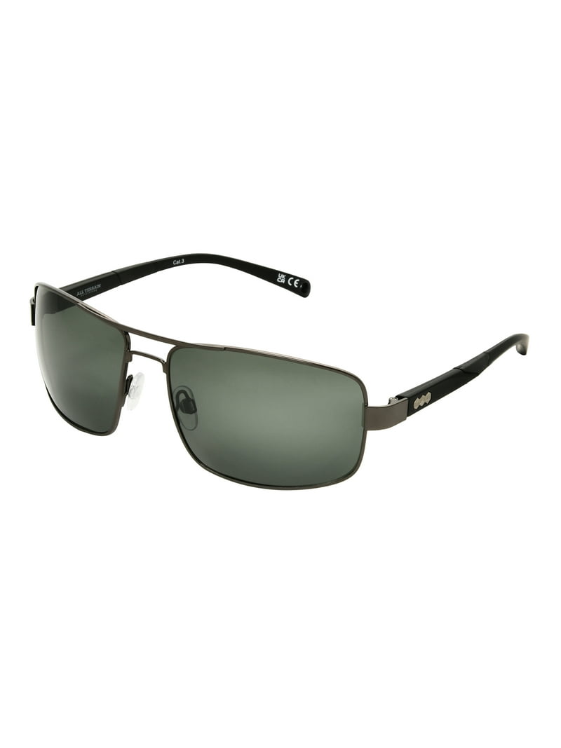 Foster Grant® All Terrain® Black Rectangular Men's Sunglasses