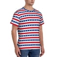 thumbnail image 2 of Vsdgher American Patriotic Stars And Stripes Print Men's Dry Fit Mesh Athletic Shirts Moisture Wicking Tennis T-Shirt Tops, 2 of 9