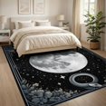 thumbnail image 3 of ODIKA 8'x10' Washable Area Rug Gothic Witchy Snake Moody Whimsical Boho Border Moth Witch Themed for Dining Room, Large Office, Lounge, Non-Slip Chair-Friendly Mat, 3 of 7