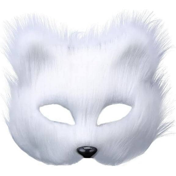 Artificial Fox Face Cover Mask Halloween Fox Mask Cosplay Costume Half Face Animal Furry Party Christmas Party