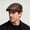 Brown, variant on Men's PU Leather Flat Cap Ivy Newsboy Cabbie Hat Adjustable Vintage Classic Driving Golf Solid Color Outdoor Daily Wear Free Size