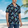thumbnail image 2 of Lsque Blue Butterfly pattern Hawaiian Shirt for Men, Unisex Summer Beach Casual Short Sleeve Button Down Shirts-Medium, 2 of 9