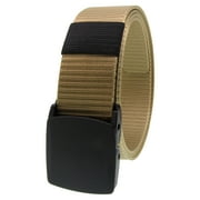 Khaki Outdoor Military Grade Tactical Nylon Canvas Web Belt with Plastic Buckle