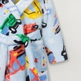 thumbnail image 5 of NOLDARES Girls Boys Fleece Hooded Robes, Warm Printed Bath Robe for Kids Soft Fuzzy Bathrobe for Gifts,Light Blue,2-3 Y, 5 of 6