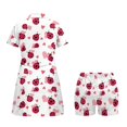thumbnail image 7 of Psesaysky Pink Ladybug Love Print Dresses with Shorts for Women Tummy Control Zip Up Athletic Dress Valentine's Day Short Sleeve Sundress 2 in 1 Set Golf Outfits XS-2XL, 7 of 7