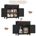 thumbnail image 6 of Homfa Farmhouse Buffet Sideboard with Drawer, Coffee Bar with Adjustable Shelf for Kitchen Dining Room Entryway, Black, 6 of 7