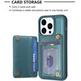 thumbnail image 4 of Dteck for Apple iPhone 11 Card Holder Back Case with Pockets, Premium PU Leather ID Cash Credit Slots Magnetic Kickstand Flip Folio Slim Hard Protective Cover, green, 4 of 7