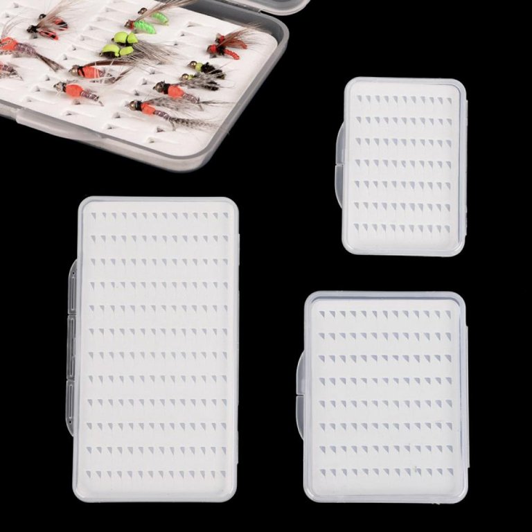 Fly Fishing Box Waterproof Fishing Lure Case Transparent Tackle 77/104/168  Holes