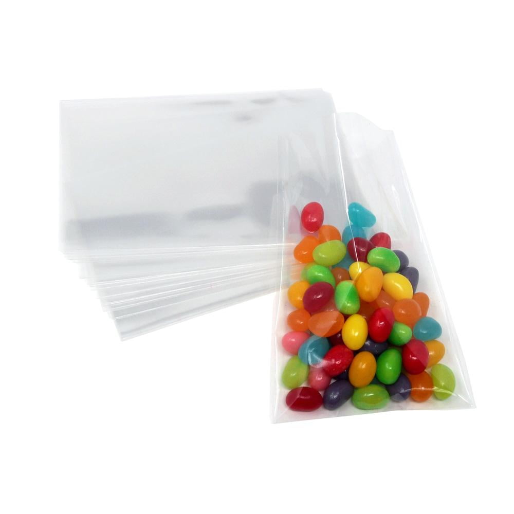 Heshun 100 Pcs Self Sealing Cellophane Bags 2x10 Inches Clear