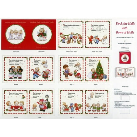 Deck the Halls~Christmas Book Panel 36'' x 44''~ Cotton Fabric by Elizabeth's (The Best Decking Material)