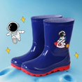 thumbnail image 1 of Botas de lluvia de astronauta para niños, zapatos de agua antideslizantes Unisex, botas para jugar en el agua al aire libre, zapatos negros de talla grande para niños pequeños, 1 of 5