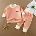 thumbnail image 3 of Kids Girls Boys Pajamas Thermal Underwear Set Soft Warm Base Layer Top & Bottom Lining Baby Boy Girl Winter Essentials for Toddler Kids 2 Piece Outfit Size 9-10, 3 of 3
