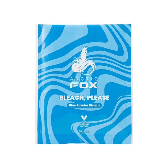ARCTIC FOX Bleach Please Blue Powder Bleach Individual Sachet 28g (1oz) para retoques destacados o pequeñas aplicaciones como monedas.