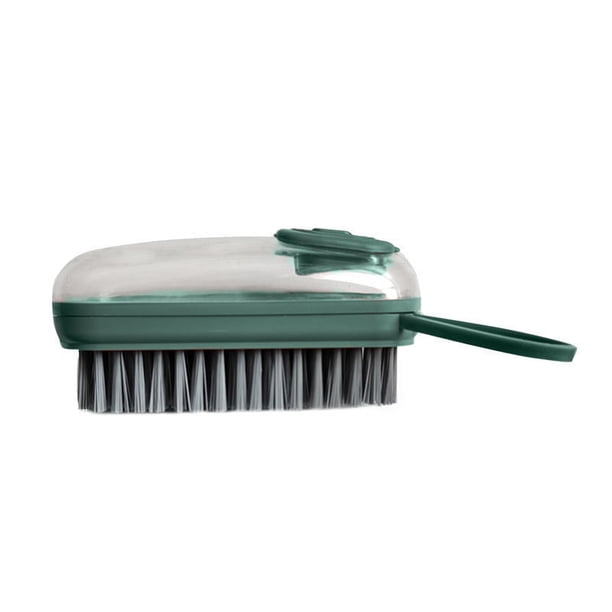 Cepillo de fregado para lavado de ollas, ropa suave y de calidad, adición automática de líquido, cepillos de limpieza para el hogar fáciles de agarrarVerde1pcs