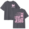 thumbnail image 4 of ZXLBBD Shirts for Girls Letter Printed Fashion Casual Short Sleeve Loose Soft Blouses for Youth Daily Wear Summer Clothes, 4 of 4