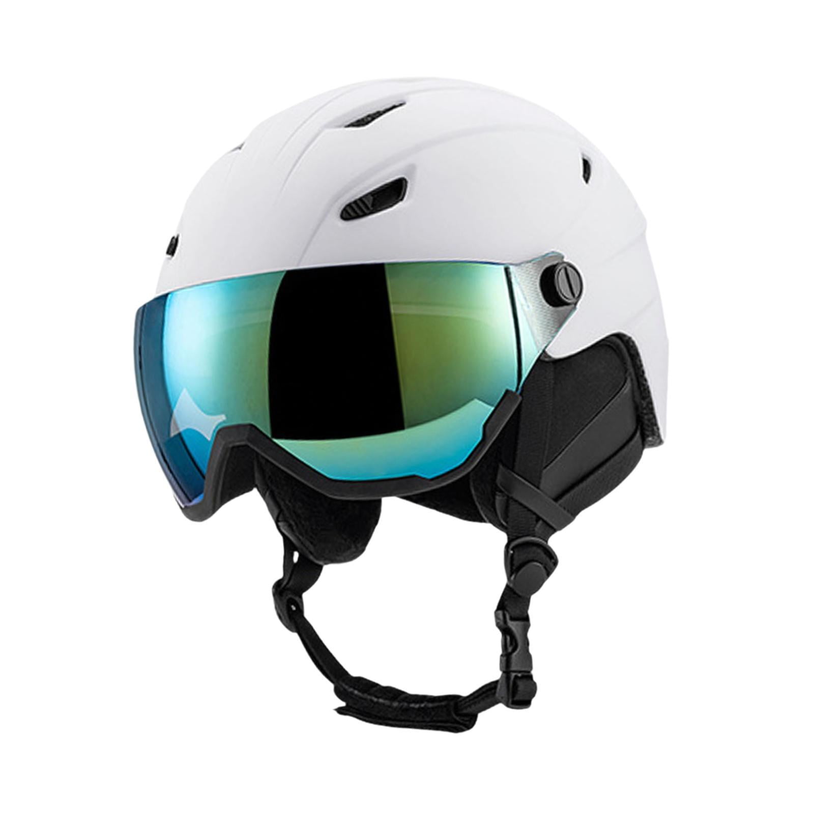 figatia Skiing Helmet Warm Protectived Glasses with Jaw Pad Snow Ski Helmet for Cold White 61 to 63cm