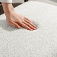 thumbnail image 4 of Comfort Stretch 39" Length Storage Ottoman Bench for Living Room,White Faux Fur Bedroom Bench with Entryway Oval Storage Upholstered Fabric Footrest Stool Padded Seat with Gold Legs, 4 of 9