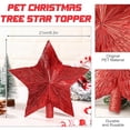 thumbnail image 2 of Decoración para árbol de Navidad con tres estrellas de miel, color rojo, 21 cm, 2 of 7