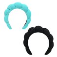 thumbnail image 1 of Diadema de Esponja Accesorios para El Cabello Desmaquillado Lavado de Cara 2x Verde negro BLESIY Diademas de esponja de maquillaje, 1 of 5