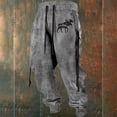 thumbnail image 2 of oqasdz Men's Pants Fashion 3D Printed Drawstring Elastic Waist Casual Sweatpants Sports Athletic Joggers Outdoor Activities Sweat Pants, 2 of 3