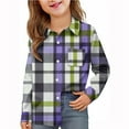 thumbnail image 2 of MKOSPLRT Kids Plaid Shirts Button Down Shirts 6M-8Y Long Sleeve Lapel Collar Fall T Shirts Lightweight Casual Shirts Jacket with Pocket, 2 of 10