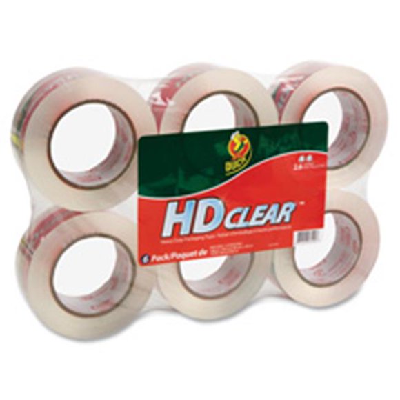 Duck Brand Ruban d'Emballage HD, 1,88 Po x 110 Verges, 2,6 Mil, Lot de 6, Transparent