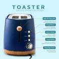 thumbnail image 3 of 2-Slice Retro Toaster with 6 Shade Settings – Wide Slots, Reheat & Defrost, Stylish Faux Wood Trim, 3 of 10