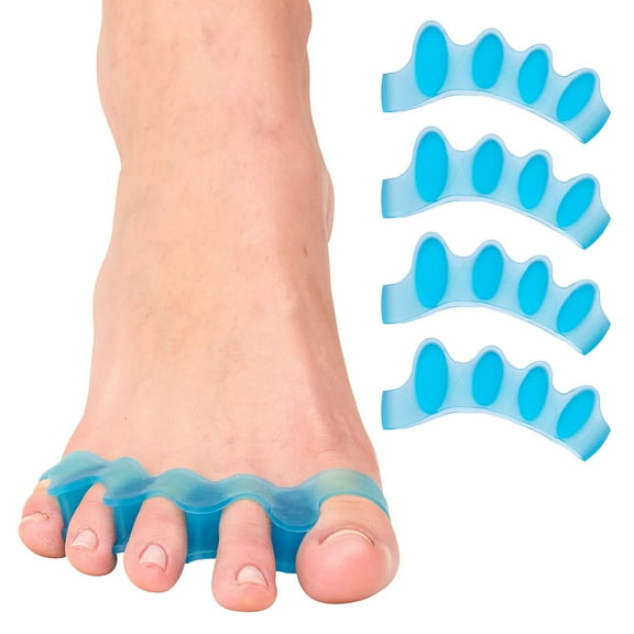 YUNOVA Silicone Gel Toe Separators for Bunions, Overlapping Toes, Hammertoes, Men & Women, Orthotic Toe Spacers, Bunion Corrector, Yoga Toe Spreaders, Non-Slip Design, Foot Care Essentials, 4 Pack