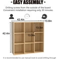 thumbnail image 2 of Wooden 9 Cube Storage Organizer with Closed Back Panel,White Cube Shelf Cubby Storage Organizer with Compartments for Living,Bookshelf,Storage Organizers Easy to Install (Oak, 9 Cube-13in), 2 of 14