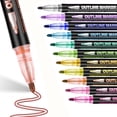 thumbnail image 4 of Chanana Sparkle Dual-Line Contour Pen, Double Line Super Squiggles Glitter & Metallic Markers, 60 Colors Self-Outline Metallic Markers Glitter Writing Drawing Pens, 4 of 9
