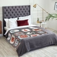 thumbnail image 5 of XMXT Flannel Warm Throw Blanket, Cartoon Animal Heads Bedroom Decor Blankets for Bed Couch Living Room, 50 x 70 inches, 5 of 9