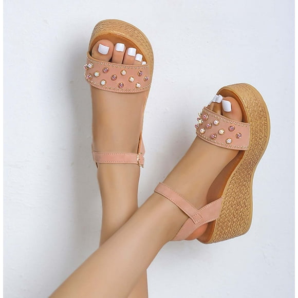 LSLJS Wedge Sandals for Women, New Fish Mouth Retro Wedge Heel Platform Sandals Female Foreign Trade Roman Sandals