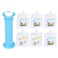 thumbnail image 1 of 7pcs Set Baby Food Pouch Maker Pure Color Pouches Toddler Fruit Squeeze Puree Filler for Kids, 1 of 5
