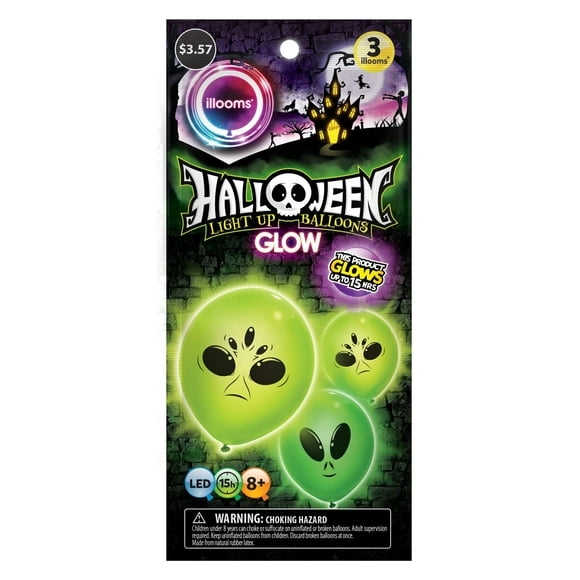 Ilooms - Lot de 3 ballons lumineux extraterrestres