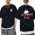 thumbnail image 1 of Camisetas de algodón con estampado de gato de dibujos animados para hombre, Tops de manga corta, camisetas informales de gran tamaño, camiseta Y2K con cuello redondo, Verano, 1 of 3