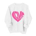 thumbnail image 7 of Crewneck Sweatshirts Valentines Day Tops Womens Long Sleeve Love Heart Printed Loose Pullover Fall Spring Clothes (XS, White), 7 of 7