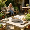 thumbnail image 4 of Natural Stone Bird Feeder Bowl - Decorative Outdoor Bird Bath & Feeding Dish with Raised Center, 2 Styles Round Or Flower, Weatherproof Garden Decor, 4 of 6