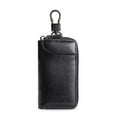 thumbnail image 3 of Coconut Ok Leather Keychain Men Key Holder Organizer Pouch Split Car Key Wallet Pouch Bag,Black, 3 of 8