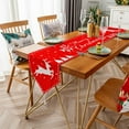 thumbnail image 6 of AuroraX Classic Red Christmas Table Runner 72 Inches Long Christmas Reindeer Table Runner with Tassel Pointed Ends Xmas Winter Dining Merry Bohemian Table Runner Decor for Home Party, 6 of 6