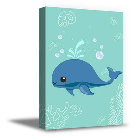 Tayga Llc Whale Canvas Art Motivational Print Kids Room Wall