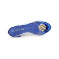 thumbnail image 5 of BLISSFUL STEP Women's Shoes Clear Wedge Heels Rhinestone Peep Toe Slingback Transparent Shoes Blue 7, 5 of 8