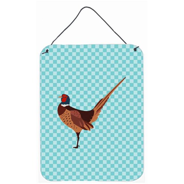 Carolines Treasures BB8104DS1216 Imprimés Muraux Ou de Porte à Carreaux Bleu Faisan à Col Rond