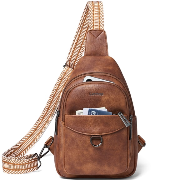 7L Crossbody Sling Bag, Anti-Theft Travel Chest & Belt Bag for Women and Men, Faux Leather