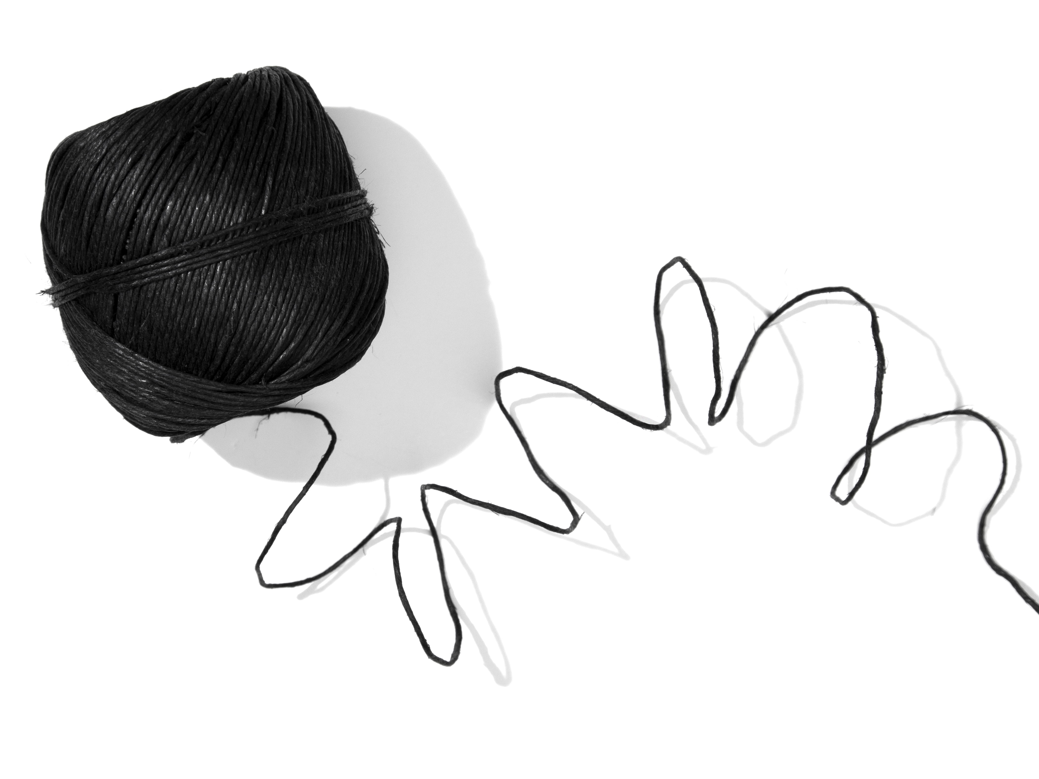Cousin DIY 100 lb Natural Polished Hemp Twine, 1.5mm Black, 328.2ft/100m Roll