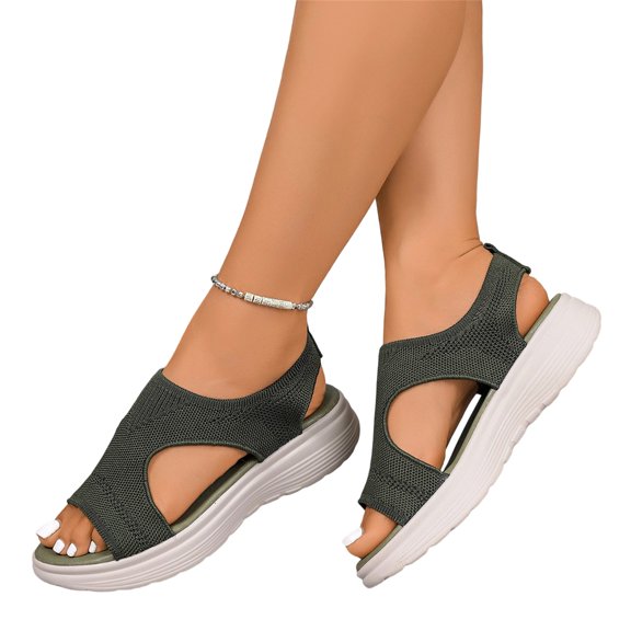 Women's Soft Sole Orthopedic Sandals, Lightweight Casual Open Toe Sport Sandals Women Summer Dressy Comfortable Platform Wedge Breathable Slip On Walking Tennis Shoes, 38