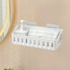 thumbnail image 1 of Bathroom Shower Shelf Hanging Organizer | No-Drill Mount | Plastic Storage Basket for Shampoo & Toiletries | Rotating Easy Access | Fits 27x11x9cm | White/Coffee/Gray | 1pc, 1 of 6