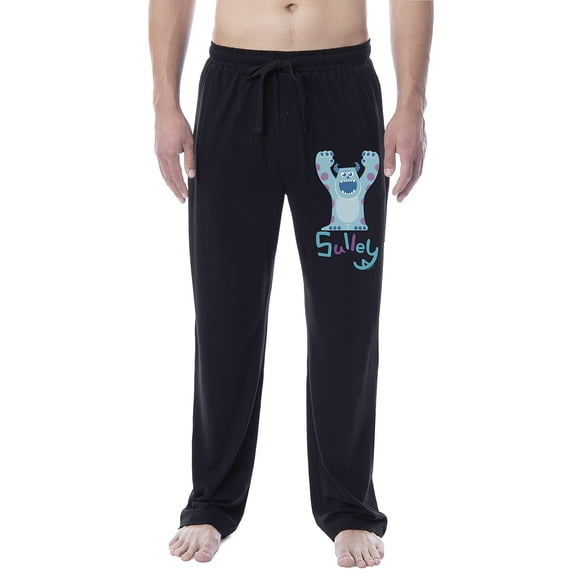 Disney Mens' Monsters, Inc. Movie Sulley Chibi Sleep Pajama Pants (Medium) Black