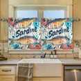 thumbnail image 2 of Yayeee Kitchen Curtains Tier Set of 2 Light Filtering 57"x24" Over Sink Window Panels, Yellow Sardines Pattern, 2 of 7